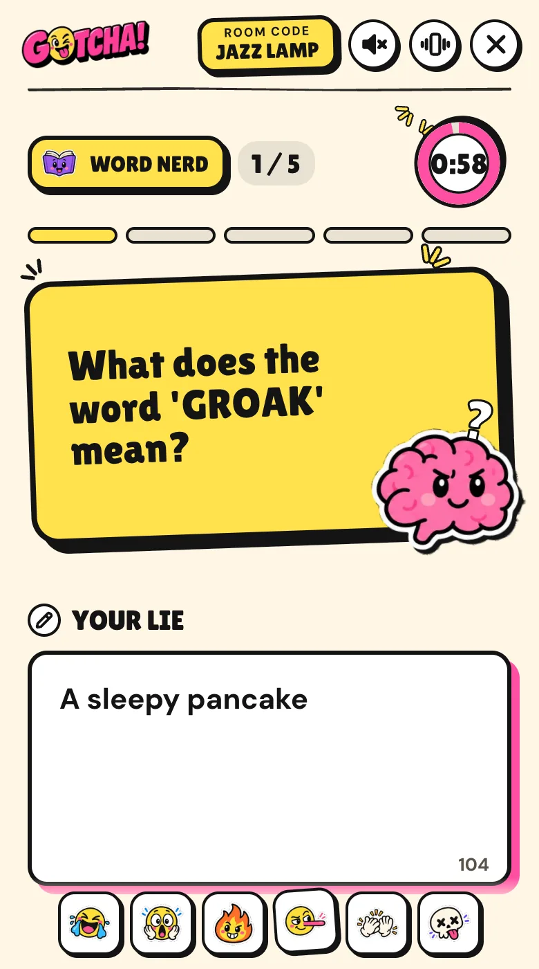 Writing a fake answer to the question: What does the word GROAK mean?
